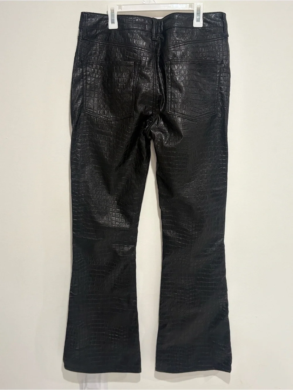 ASOS Design Womens Faux Leather Alligator slightly Flared Pants - Picture 8 of 9
